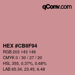 Color code: HEX #CB8F94 | qconv.com