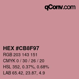 Color code: HEX #CB8F97 | qconv.com