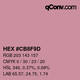 Color code: HEX #CB8F9D | qconv.com