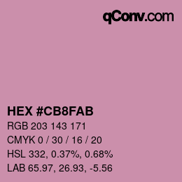 Color code: HEX #CB8FAB | qconv.com