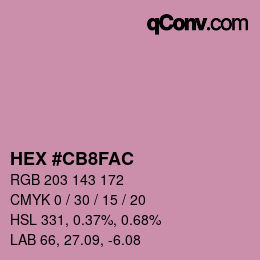 Color code: HEX #CB8FAC | qconv.com