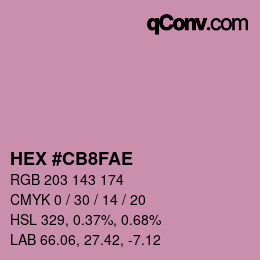 Color code: HEX #CB8FAE | qconv.com