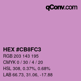 Color code: HEX #CB8FC3 | qconv.com