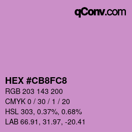Color code: HEX #CB8FC8 | qconv.com