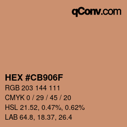 Color code: HEX #CB906F | qconv.com