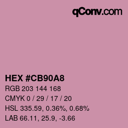 カラーコード: HEX #CB90A8 | qconv.com