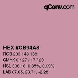 Color code: HEX #CB94A8 | qconv.com
