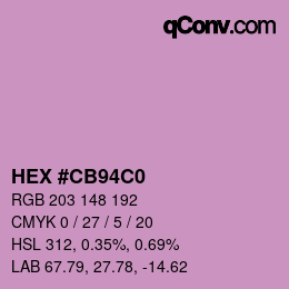 Código de color: HEX #CB94C0 | qconv.com