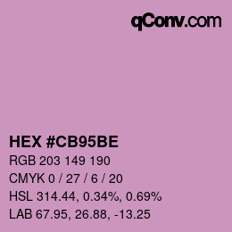 Color code: HEX #CB95BE | qconv.com