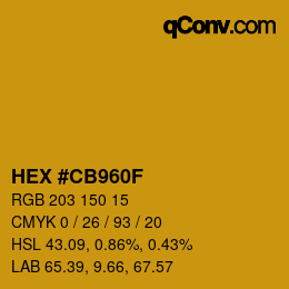 Color code: HEX #CB960F | qconv.com