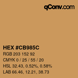 Color code: HEX #CB985C | qconv.com