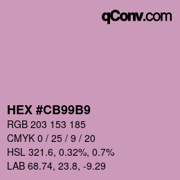 颜色代码: HEX #CB99B9 | qconv.com