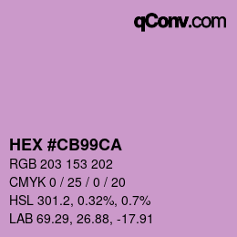 Color code: HEX #CB99CA | qconv.com