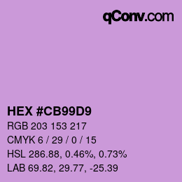カラーコード: HEX #CB99D9 | qconv.com