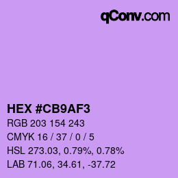 Color code: HEX #CB9AF3 | qconv.com