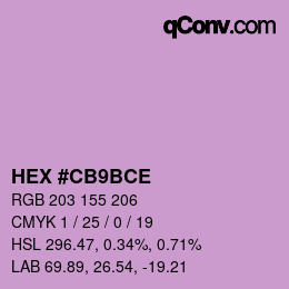 Color code: HEX #CB9BCE | qconv.com