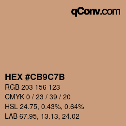 Color code: HEX #CB9C7B | qconv.com