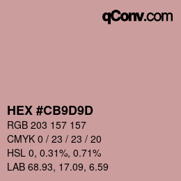 Color code: HEX #CB9D9D | qconv.com