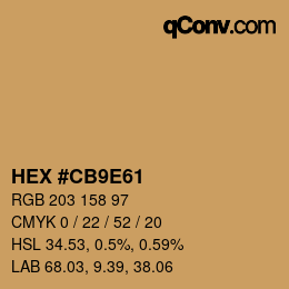 カラーコード: HEX #CB9E61 | qconv.com