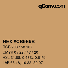 Color code: HEX #CB9E6B | qconv.com