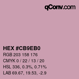 Color code: HEX #CB9EB0 | qconv.com