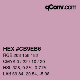 カラーコード: HEX #CB9EB6 | qconv.com
