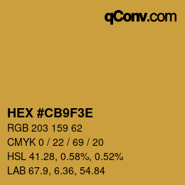 カラーコード: HEX #CB9F3E | qconv.com