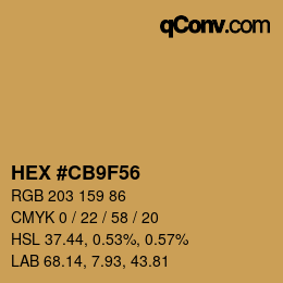 Color code: HEX #CB9F56 | qconv.com
