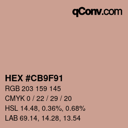 Farbcode: HEX #CB9F91 | qconv.com