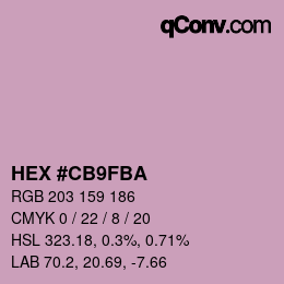 Color code: HEX #CB9FBA | qconv.com