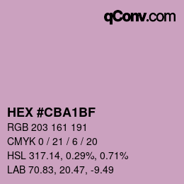 カラーコード: HEX #CBA1BF | qconv.com