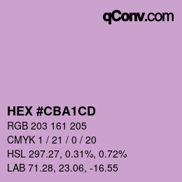 カラーコード: HEX #CBA1CD | qconv.com