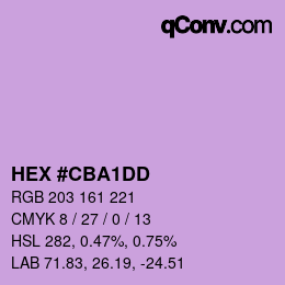 Color code: HEX #CBA1DD | qconv.com