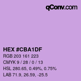 Color code: HEX #CBA1DF | qconv.com