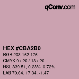 Color code: HEX #CBA2B0 | qconv.com