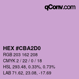 カラーコード: HEX #CBA2D0 | qconv.com