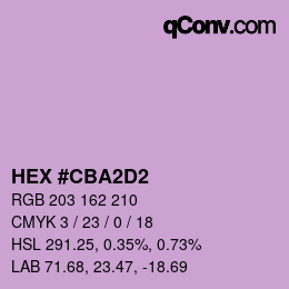 カラーコード: HEX #CBA2D2 | qconv.com