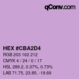 Color code: HEX #CBA2D4 | qconv.com
