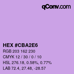 Color code: HEX #CBA2E6 | qconv.com