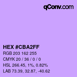 Color code: HEX #CBA2FF | qconv.com