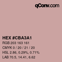 カラーコード: HEX #CBA3A1 | qconv.com