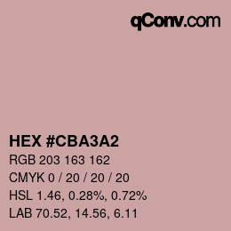 カラーコード: HEX #CBA3A2 | qconv.com