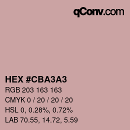 カラーコード: HEX #CBA3A3 | qconv.com