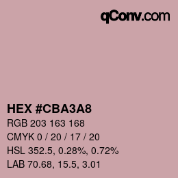カラーコード: HEX #CBA3A8 | qconv.com