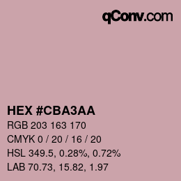 カラーコード: HEX #CBA3AA | qconv.com