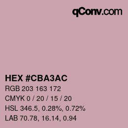 Color code: HEX #CBA3AC | qconv.com