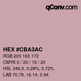 Código de color: HEX #CBA3AC | qconv.com