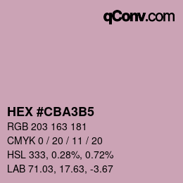 Farbcode: HEX #CBA3B5 | qconv.com