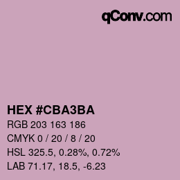 カラーコード: HEX #CBA3BA | qconv.com