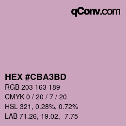 Color code: HEX #CBA3BD | qconv.com
